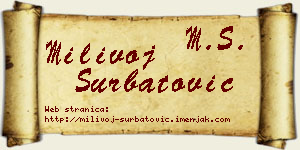 Milivoj Šurbatović vizit kartica